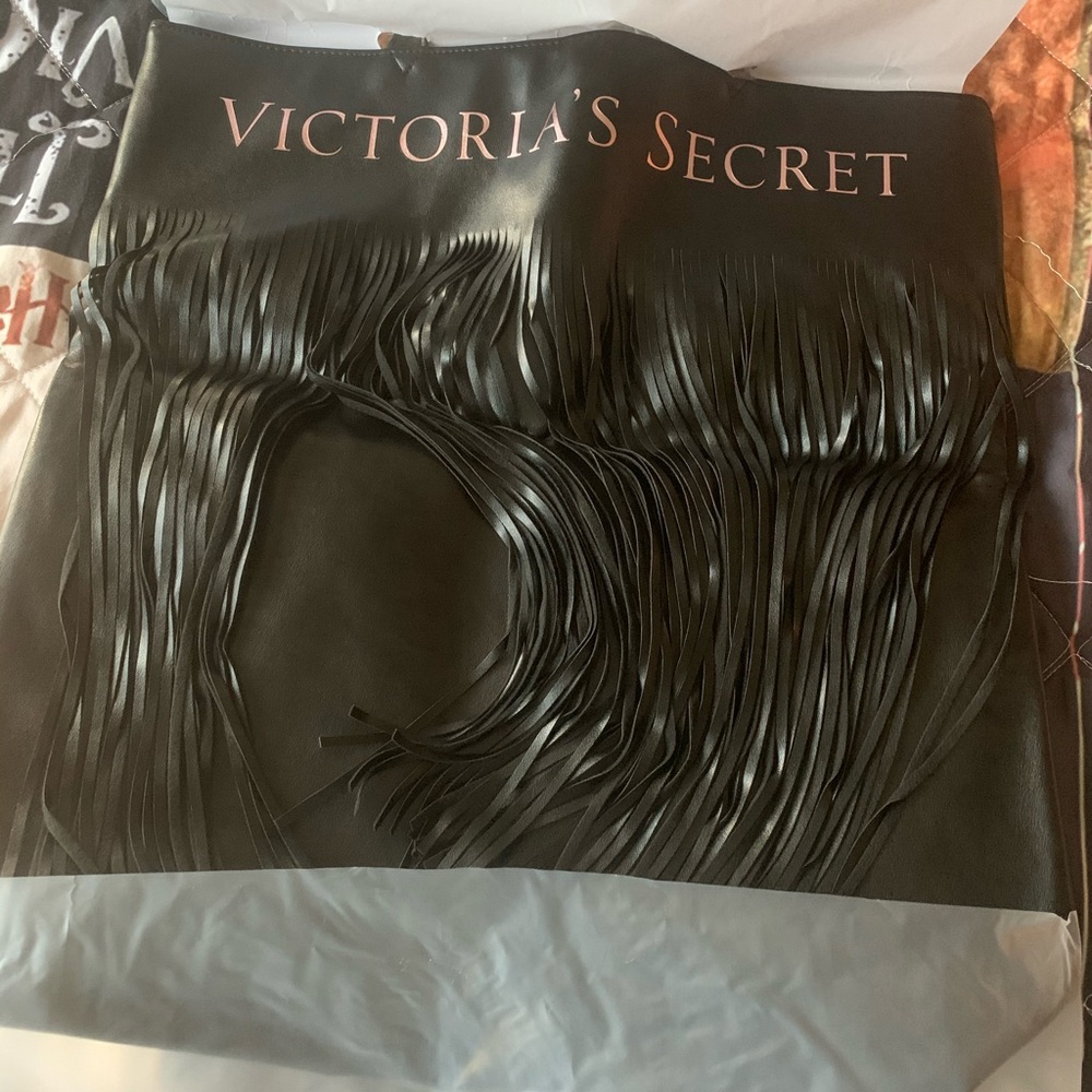 Victoria's Secret Black Fringe Tote